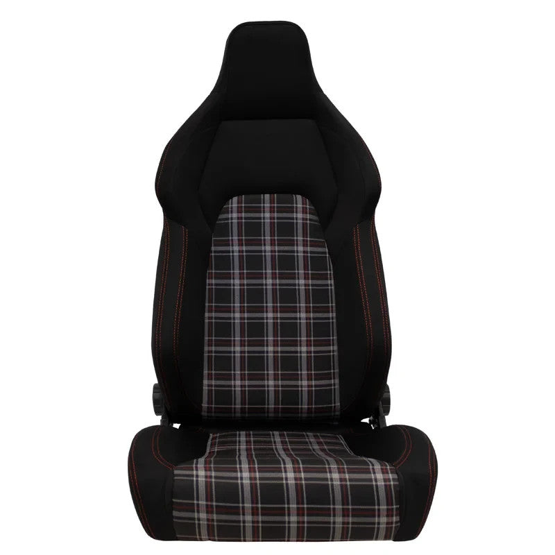 ATST x1 Universal Car Van Camper Sim Bucket Seat Black Red Check Tartan Plaid