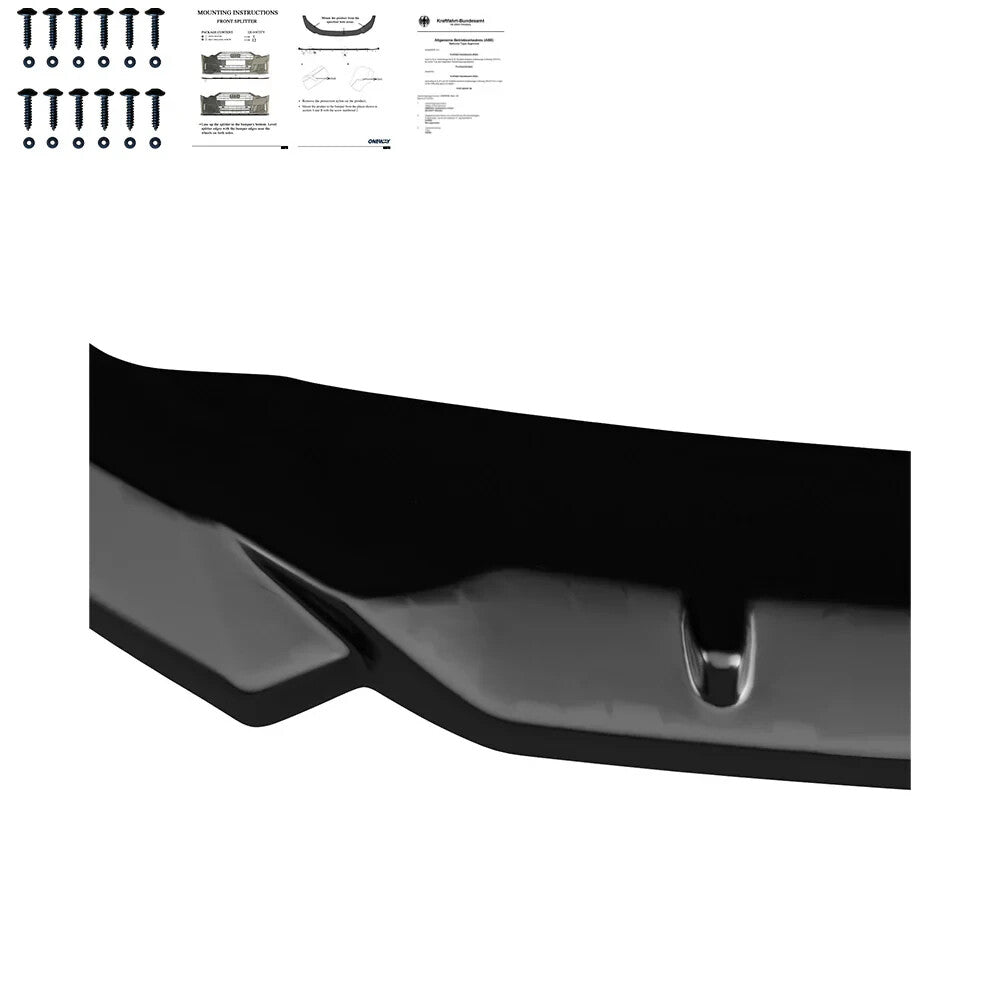 OW Front Bumper Splitter CUPRA Leon 20-24 ABE TUV ABS Gloss Black