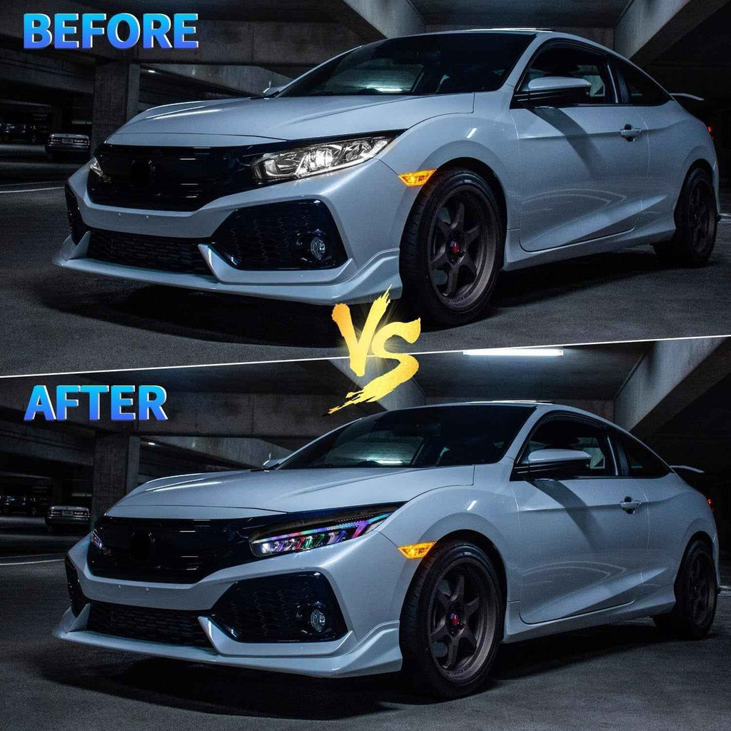 AC Pair RGB LED DRL Rear lights Tail Honda Civic 10 Seden Hatchback R 16-21