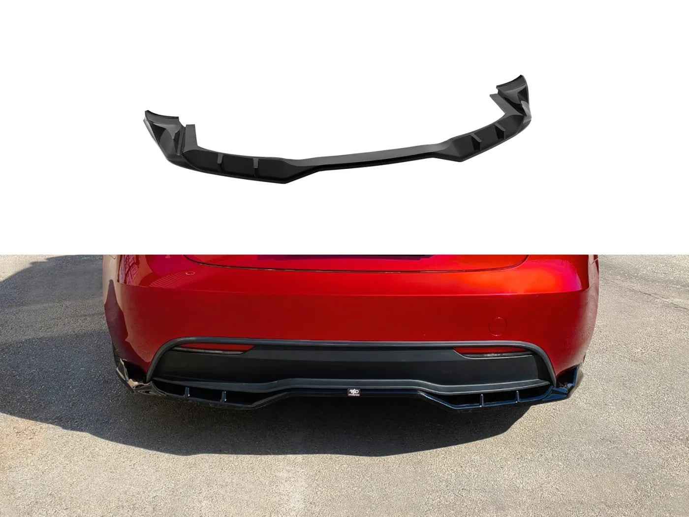 MTD Rear Bumper Splitter Diffuser Tesla Model 3 Mk1 Facelift Gloss Black