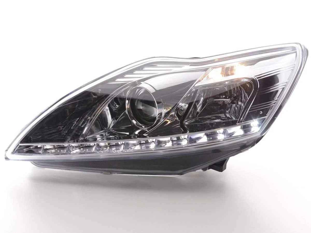 UK FKA Pair LED DRL Halo Lightbar Headlights Ford Focus C307 2 MK2 08-10 LHD