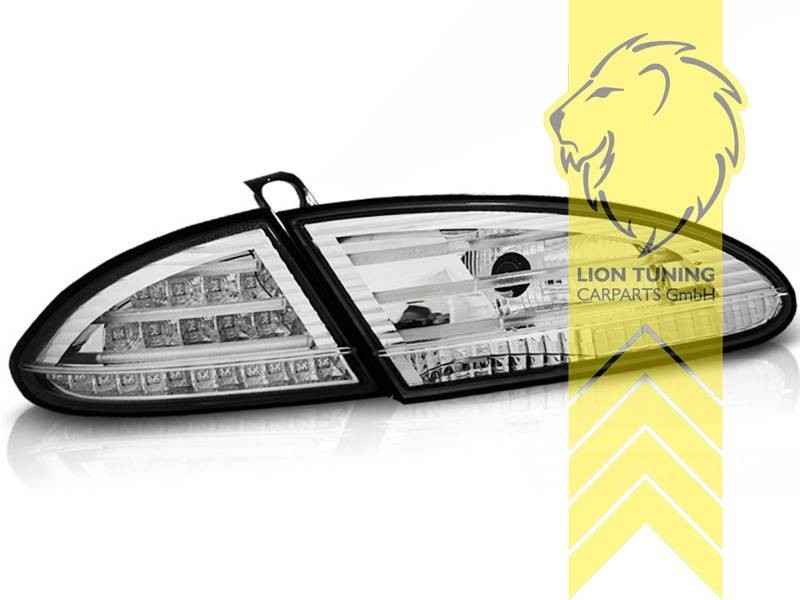 LTG Pair LED Rear Lights Lamps Seat Leon 1P 05-09 white chrome LHD