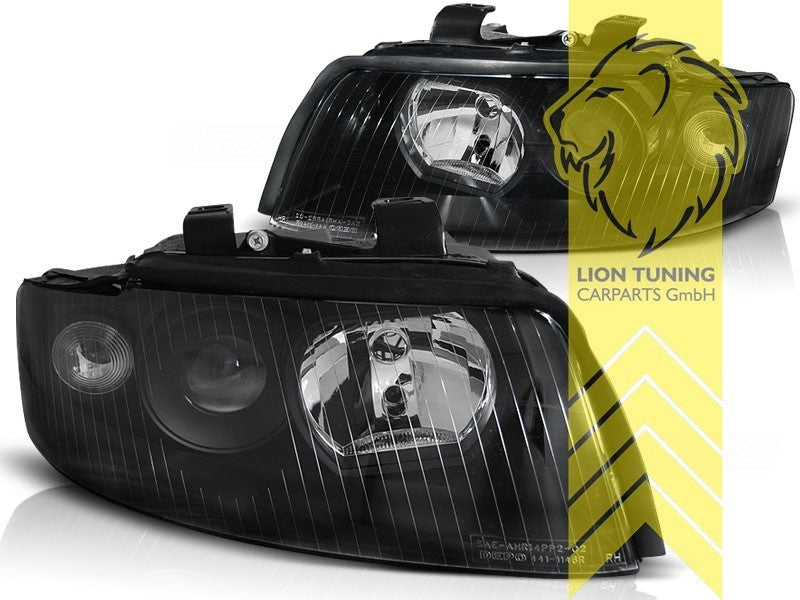 LTG Pair DEPO Halogen Headlights Audi A4 B6 8E Sedan Avant 00-04 Black RHD LHD