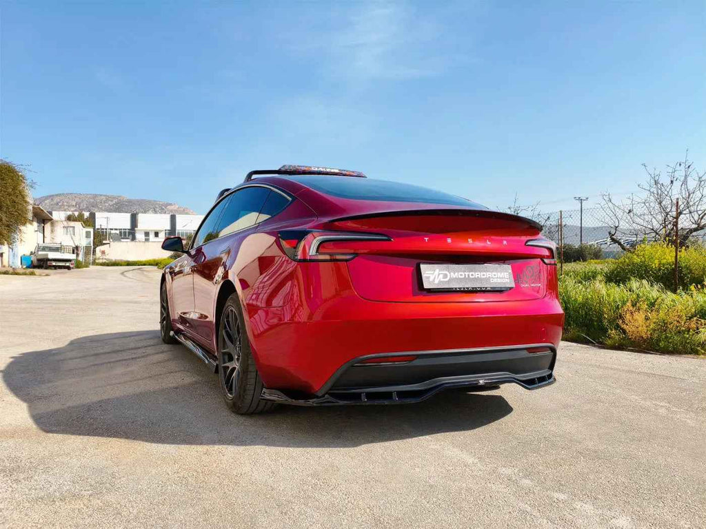 MTD Rear Bumper Splitter Diffuser Tesla Model 3 Mk1 Facelift Gloss Black