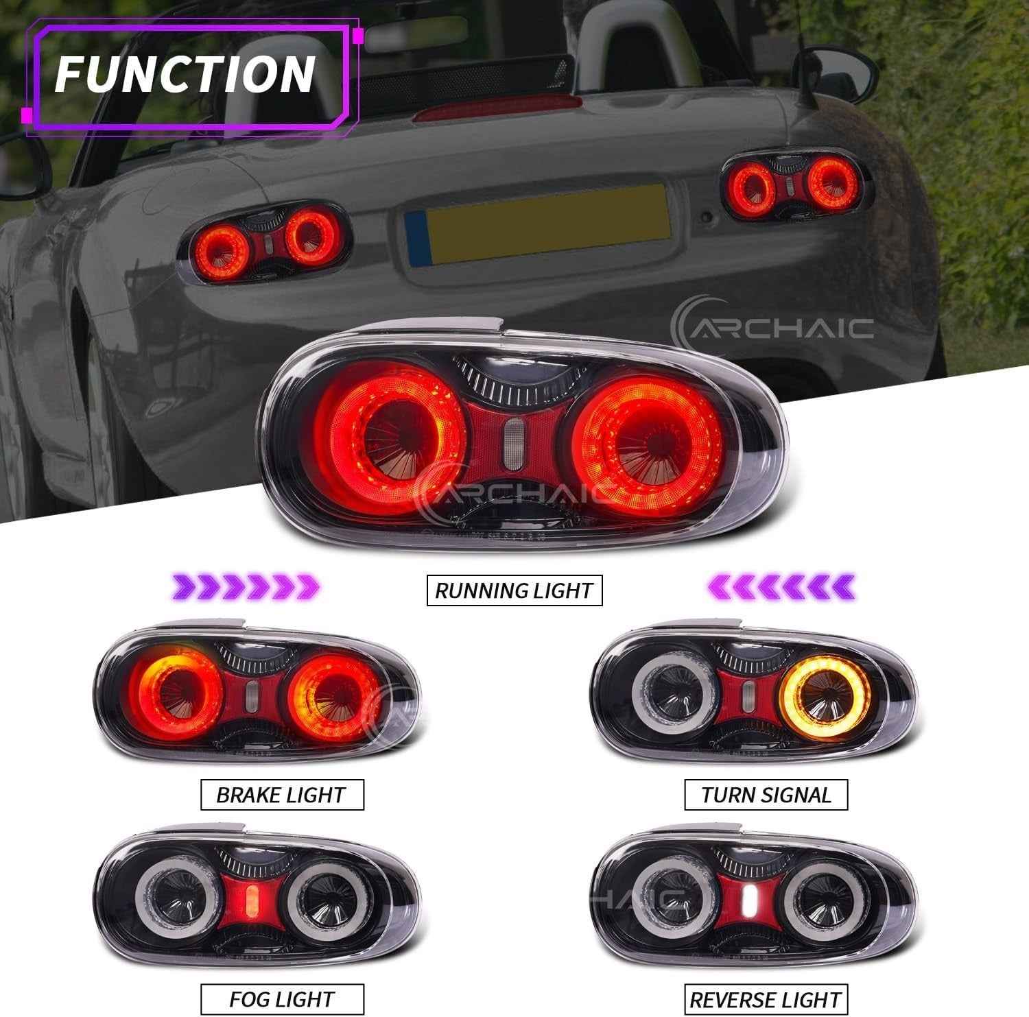 AC Pair LED DRL Rear lights Tail Lamps 09-15 Mazda MX-5 MK3 NC2 NC3 Miata LHD