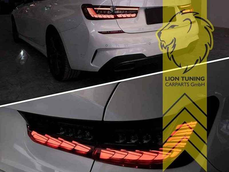 LTG Pair LED Dynamic Rear Lights Tail Lamps BMW 3 Series G20 + LCI 19+ Black LHD