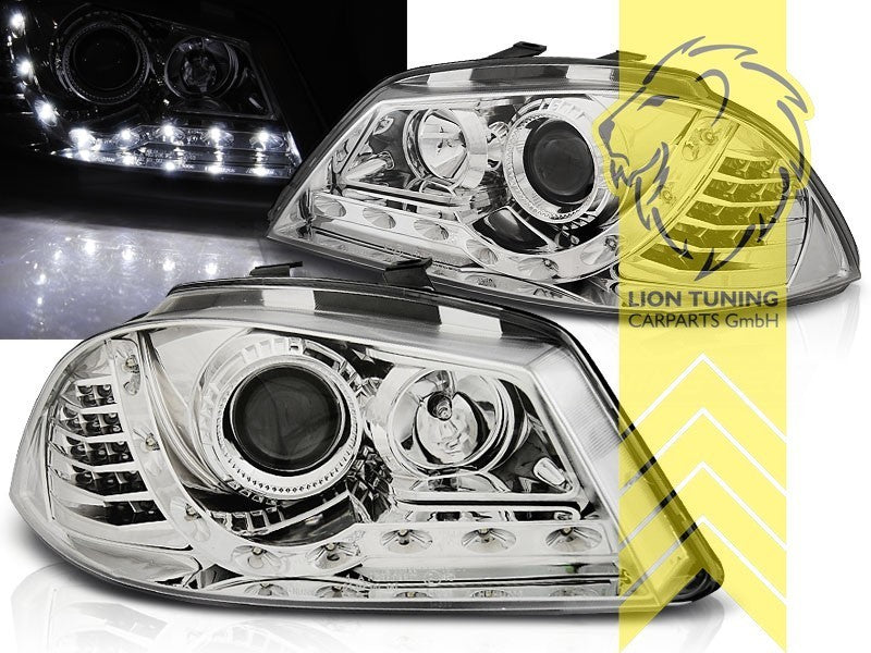 LTG Pair LED DRL Lightbar Headlights Seat Ibiza 6L 6L1 6L2 02-09 chrome LHD