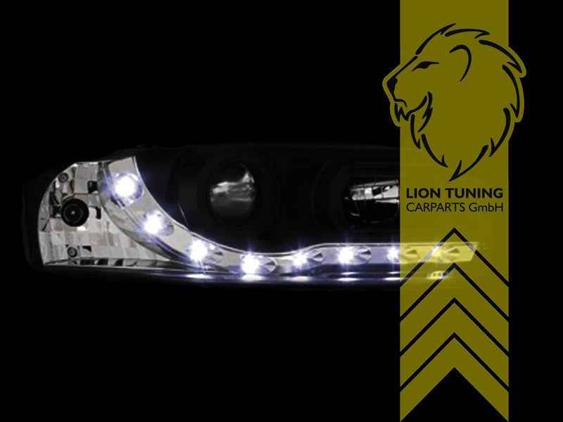 LTG LED DRL Lightbar Headlights Audi A4 B6 8E 00-04 Sedan Avant Black LHD
