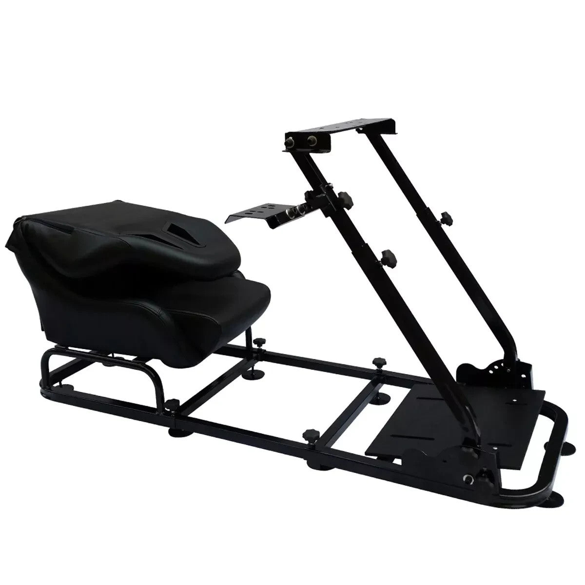 FKA LUXE Driving Game Sim Racing Simulator Frame + Folding Seat + Mat Black