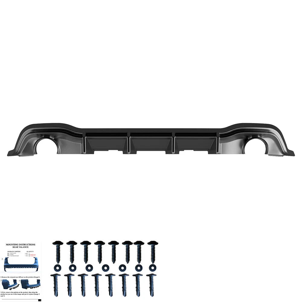 OW Rear Diffuser Valance VW Golf MK 8 GTI / R-Line 2020+ Gloss Black ABS