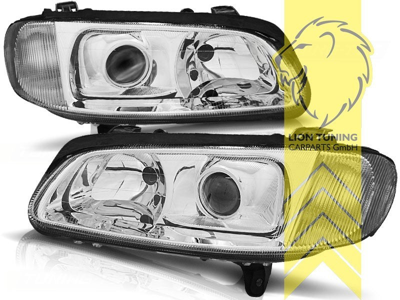 LTG Pair DEPO Headlights Opel Omega B sedan caravan 94-99 chrome LHD