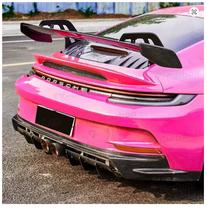 Porsche 911 992 Carrera GT-3 Style 19-23 Big High Rear Wing Spoiler FRP Black