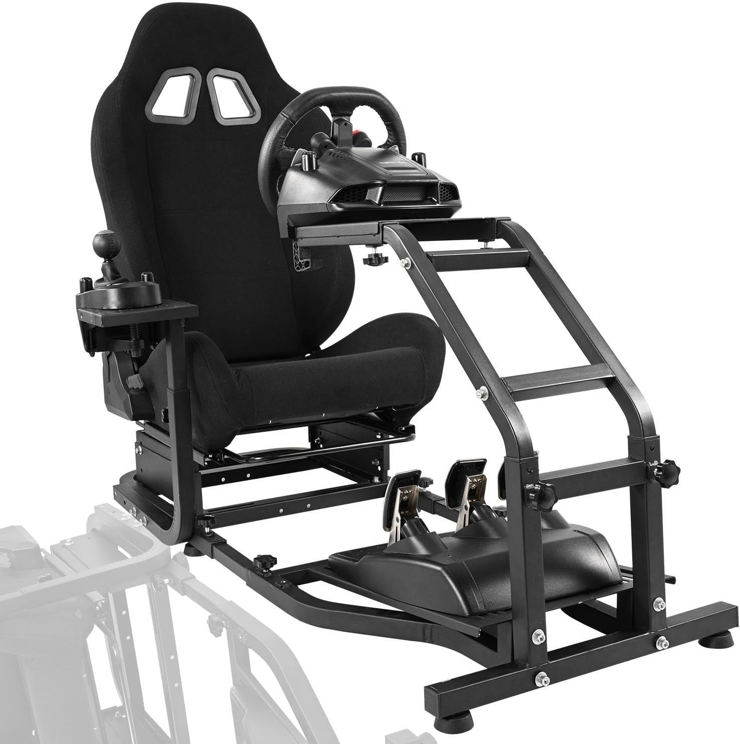 LUXE Driving Sim Racing Wheel Frame + Bucket Seat For Wheel & Pedals + Shifter