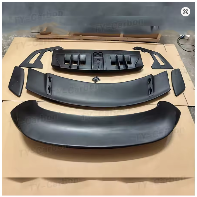 Porsche 911 992 Carrera GT-3 Style 19-23 Big High Rear Wing Spoiler FRP Black