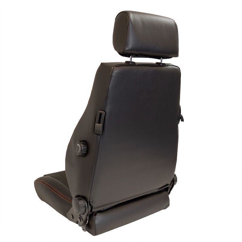 x1 Autostyle Black Classic Car Retro Kit Sports Car Bucket Seat Red Stitch