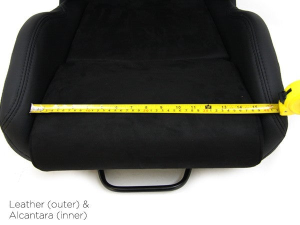 DTK Pair Universal Aftermaket PORSCHE Style 4 Bucket Seats black Synth L slides