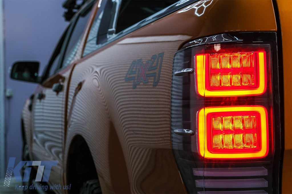 KT Pair LED Sequential Rear Lights Tail Lamps Ford Ranger 12-18 Dynamic LHD