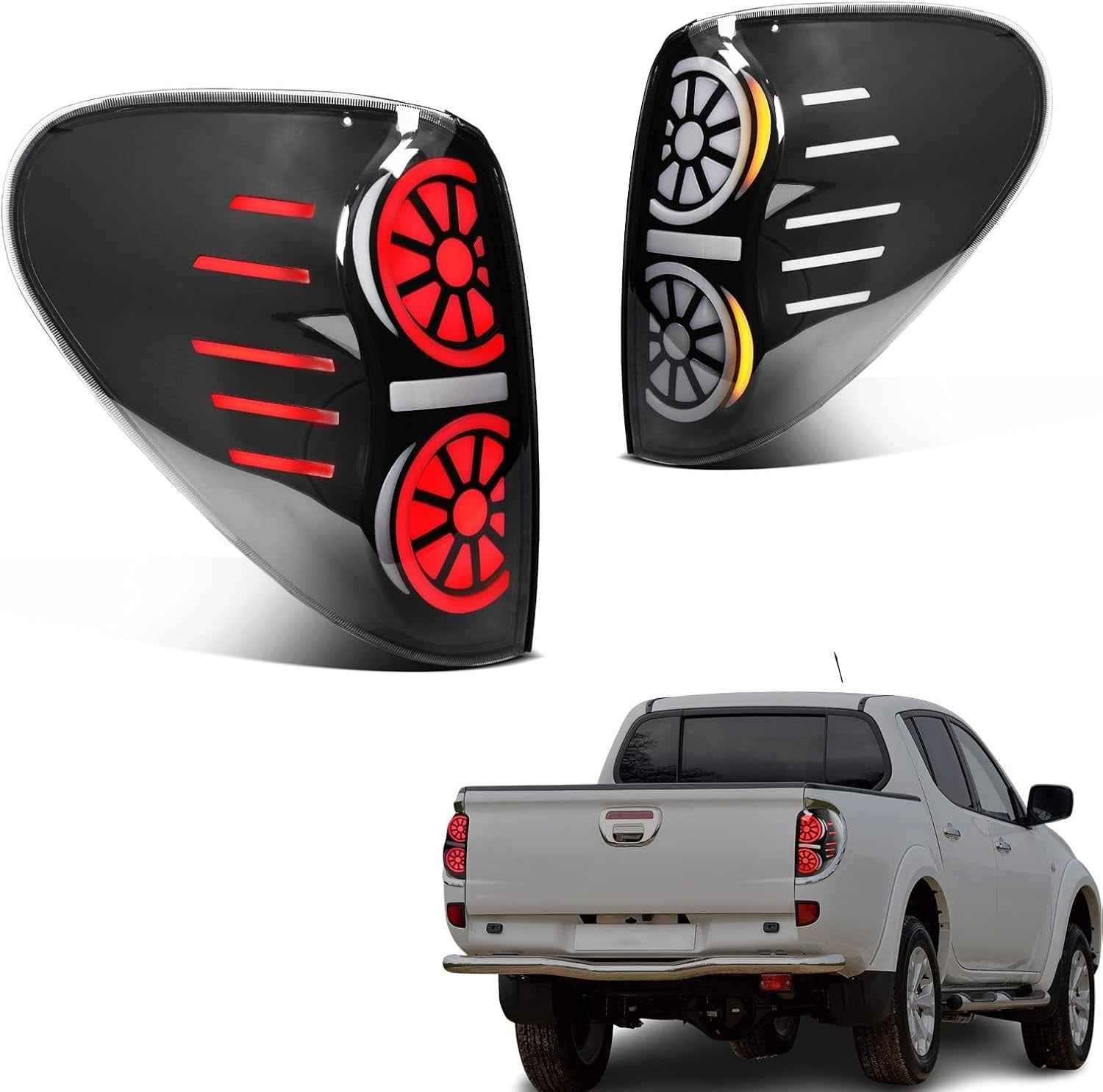 AC Pair Seq LED DRL Rear lights Tail Lamps Mitsubishi L200 Pickup Triton 05-14