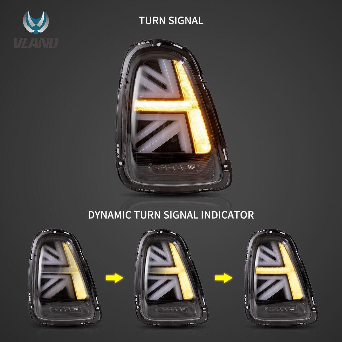 VLAND 07-15 Mini R Series 2 MK2 R56 R57 R58 R59 LED Lightbar Rear Lights DYNAMIC Tail Lamps