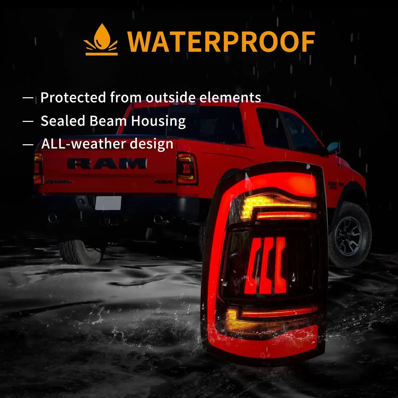 VLAND 09-18 Dodge Ram 1500 2500 3500 Lightbar LED DRL Rear Lights Tail Lamps