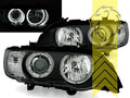 LT DEPO Pair LED DRL XENON Halo Lightbar Headlights BMW E53 X5 00-03 black LHD