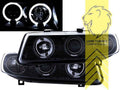 LTG Pair LED DRL Halo Ring Headlights Seat Leon 1M Toledo 2 98-06 black LHD