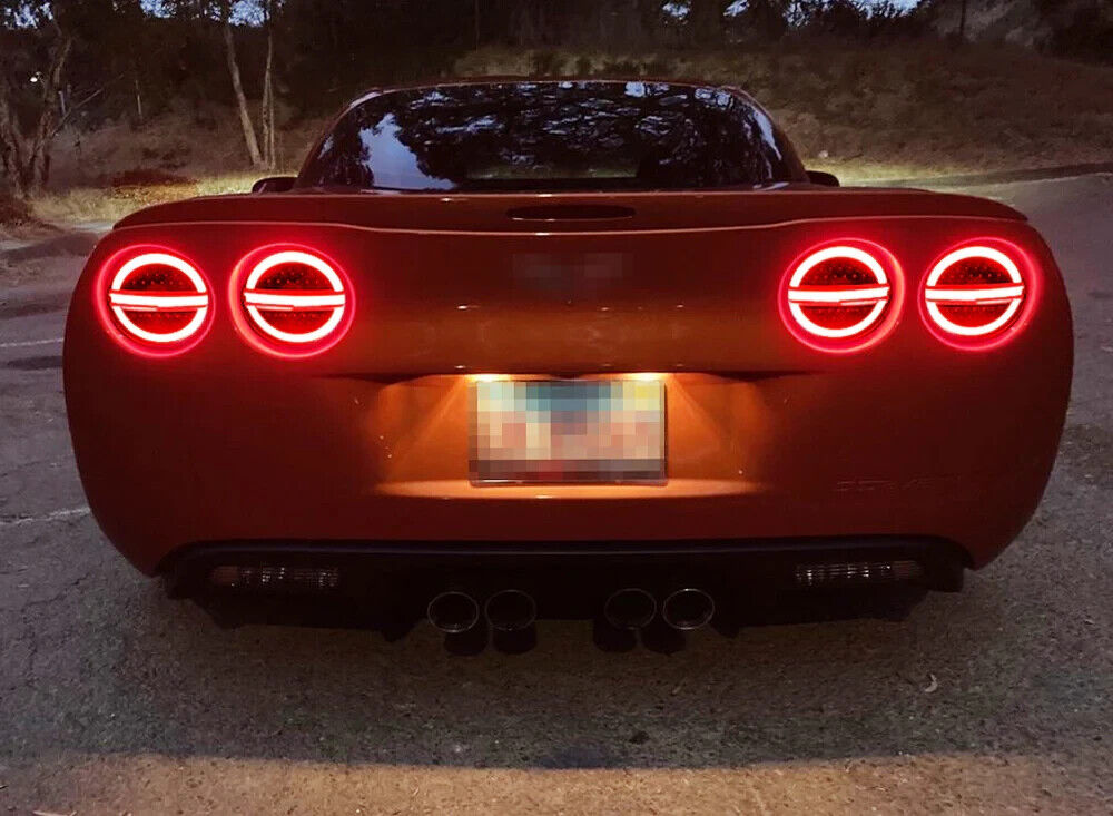 Rear LED Lamp Rear Lights Halo Laser Clear Black 05-13 Chevrolet C6 Corvette