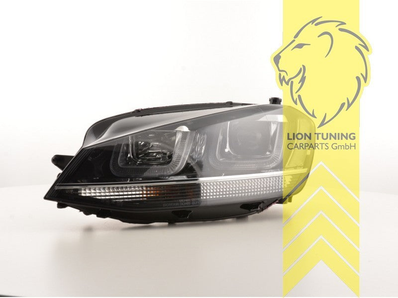 LT Pair LED DRL Lightbar Headlights VW Golf 7 Limo Variant R optics black LHD