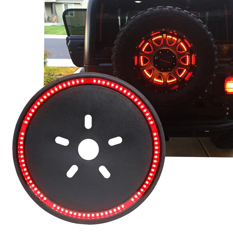 LED Rear Red F1 Strobe Flash Spare Wheel Tire Tyre Disc Brake Jeep Wrangler 86+