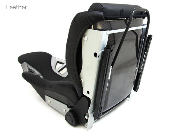 DTK Pair Universal Aftermaket PORSCHE Style 4 Bucket Seats black Synth L slides