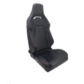 ATS VGR x2 Universal Pair Sports Bucket Seats Suede Black Red Stitch slides
