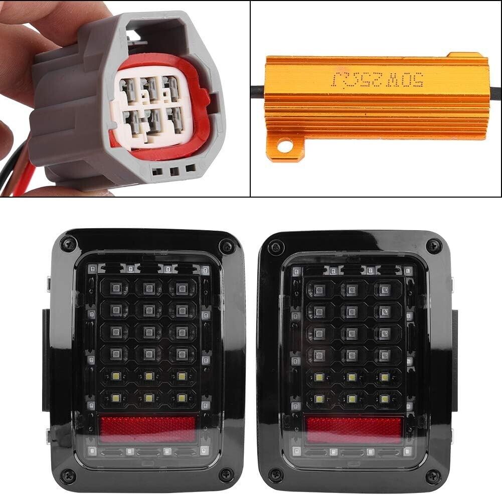 ATS Pair REAR LIGHTS Tail Lights Jeep Wrangler JK 07-16 USA Black LHD