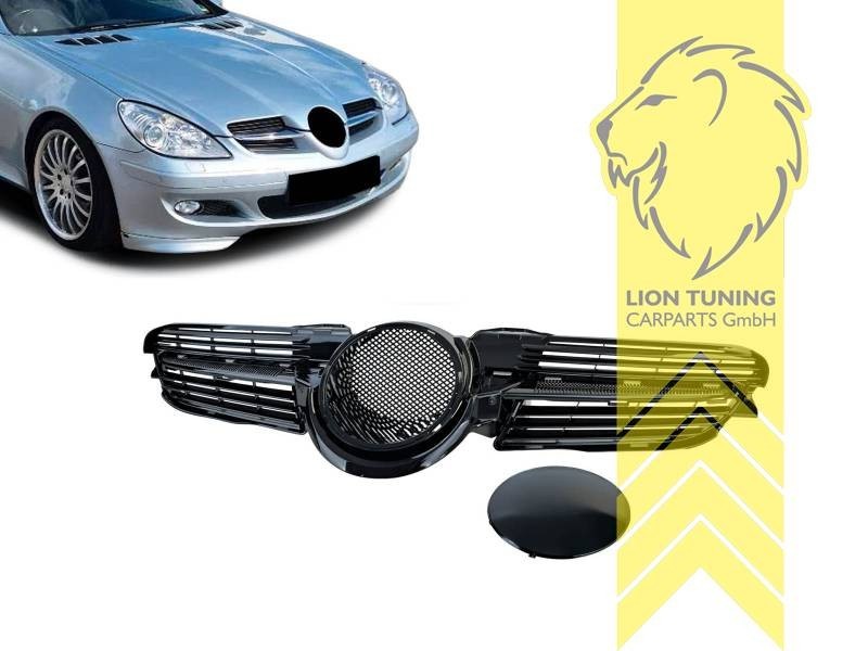 LTG radiator bumper grille Mercedes SLK R171 04-07 glossy black ABS