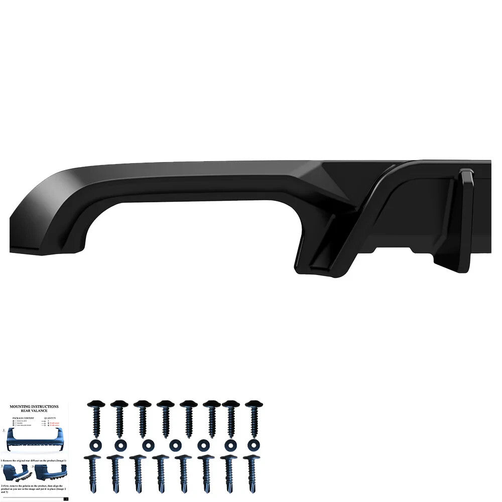 OW Rear Diffuser Valance VW Golf MK 7 R 13-16 Gloss Black ABS
