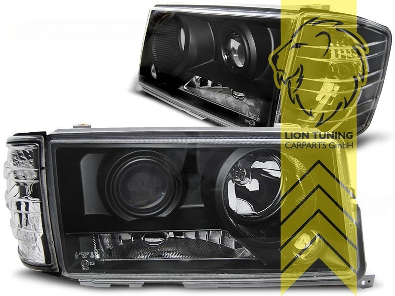 LTG Aftermarket LED DRL Headlights Mercedes W201 190E 82-93 black LHD