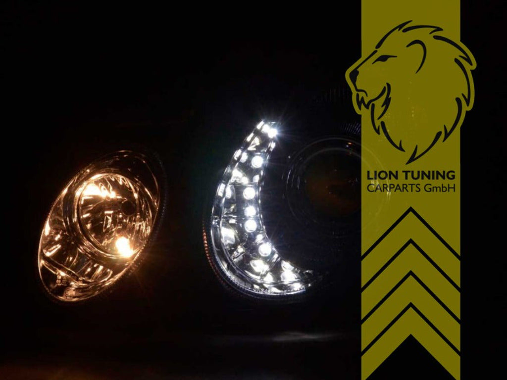 LT Pair LED DRL Halo Headlights Mercedes W211 S211 02-06 E-Class black XENON LHD