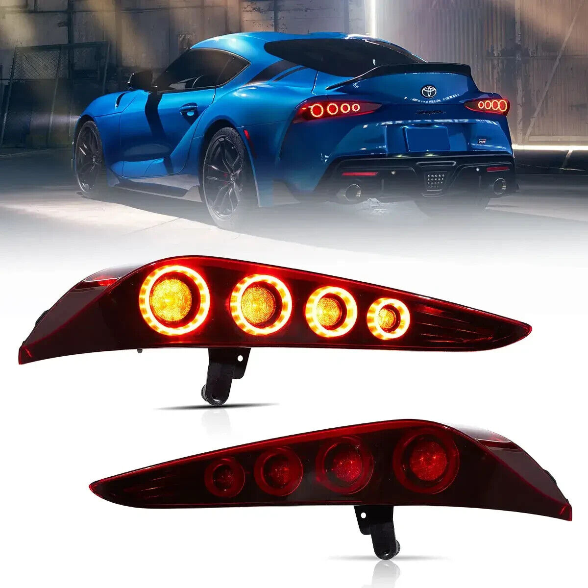 VLAND 19-24 Toyota GR Supra A90 A91 Dynamic Animate Lightbar LED DRL Rear Lights