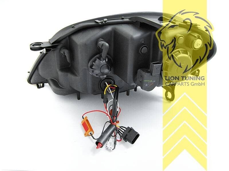 LT LED DRL Lightbar Halo Headlights Mercedes W164 ML M-Class Facelift 08-11 black LHD
