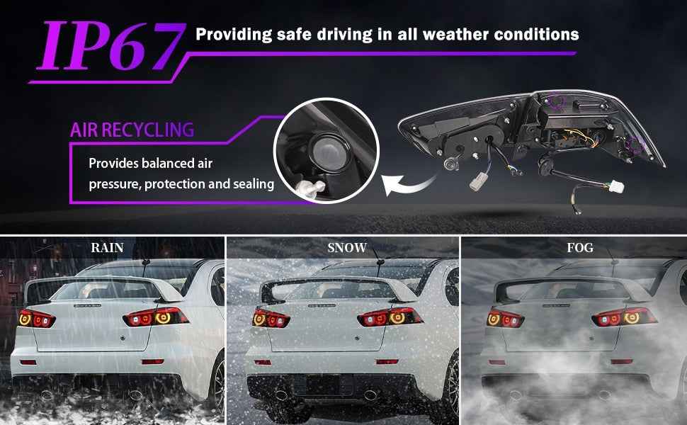 AC Pair Seq LED DRL Rear lights Tail Lamps Mitsubishi Lancer & EVO X 08-20