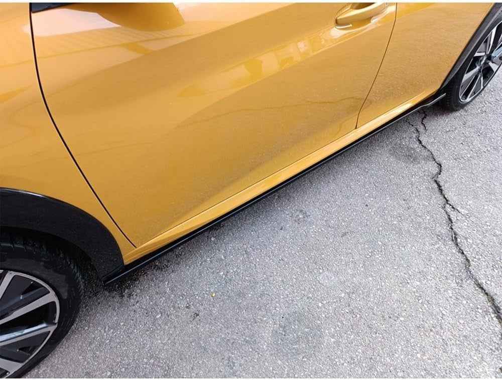 MTD Set of x2 Slim Side Skirts Diffusers Black Gloss ABS Peugeot 208 2 MK2 2019+