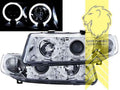 LTG Pair LED DRL Halo Ring Headlights Seat Leon 1M Toledo 2 98-06 black LHD