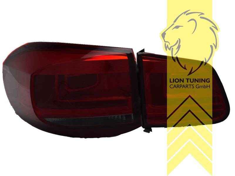 LTG Pair LED Rear Lights Tail Lamps VW Tiguan 5N 07-11 Red Black Smoke LHD
