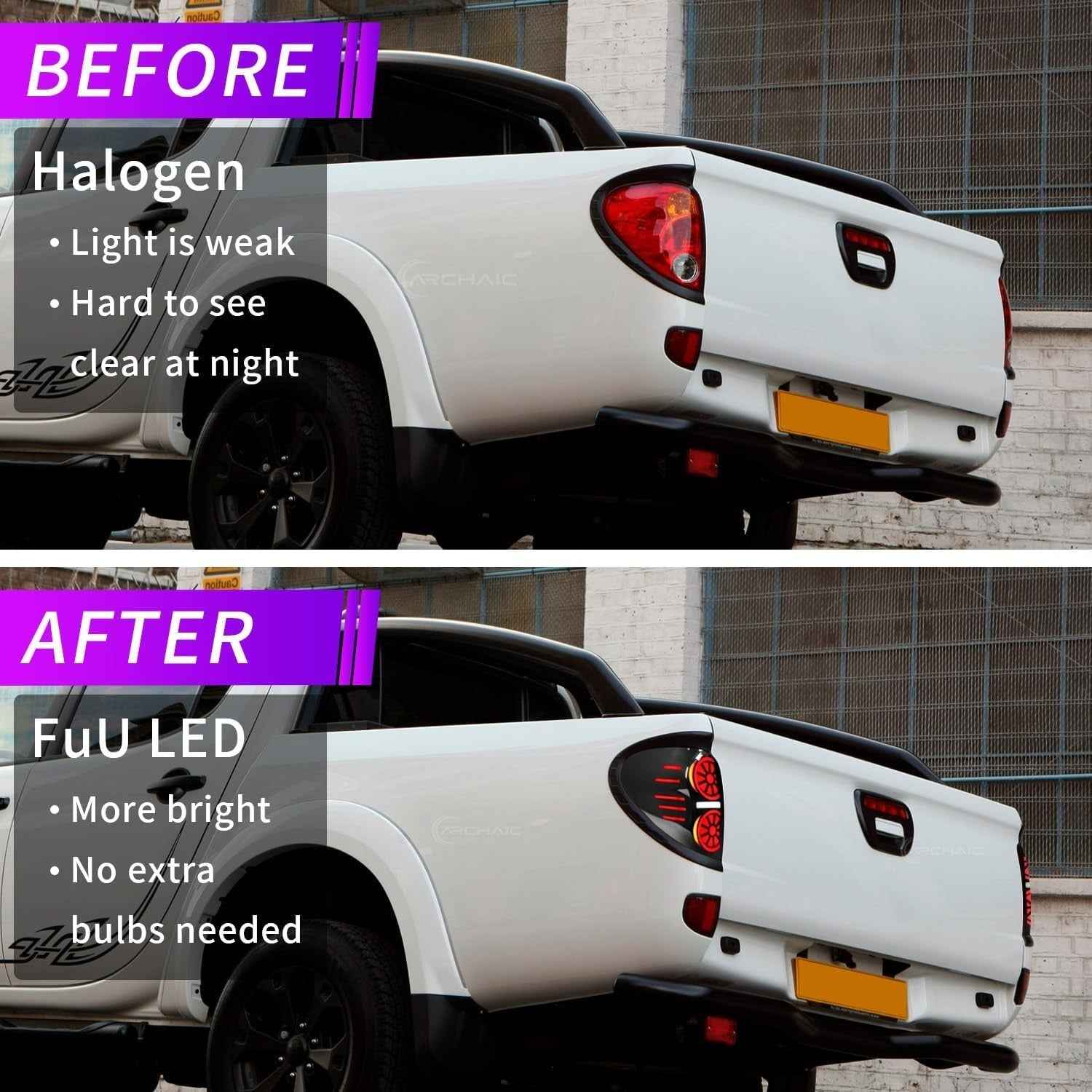 AC Pair Seq LED DRL Rear lights Tail Lamps Mitsubishi L200 Pickup Triton 05-14