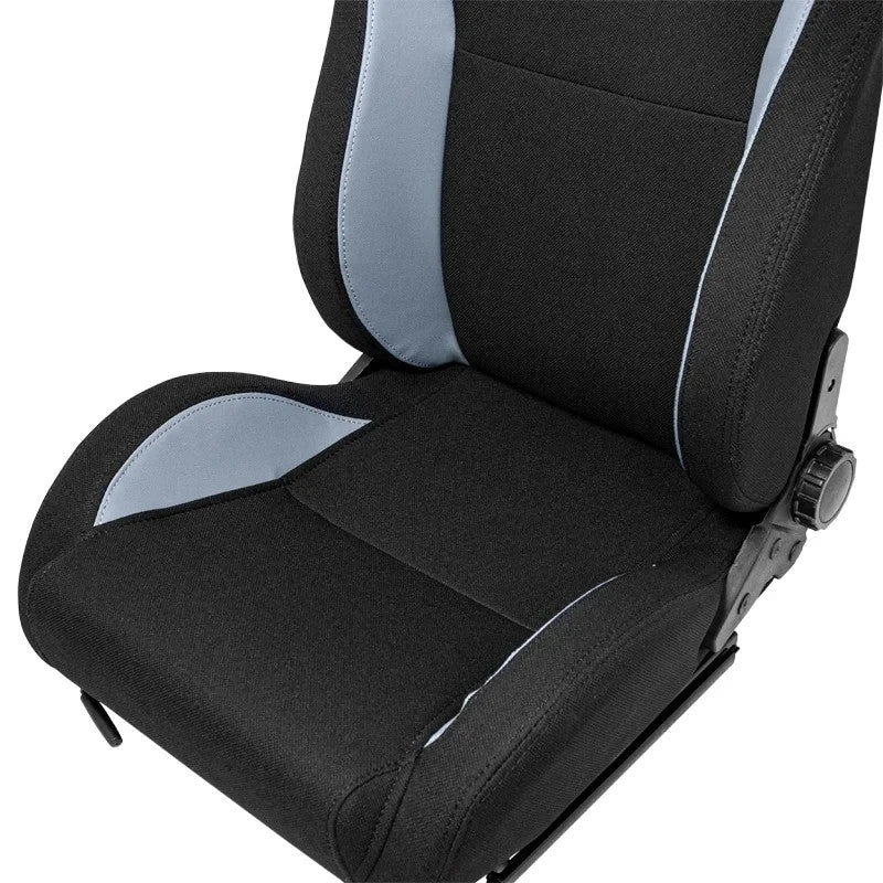 ATST x1 Universal Car Van Camper Sim Bucket Seat Black Textile Grey Syn Leather