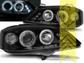 LTG Pair LED DRL Halo Ring Headlights Opel Astra G CC F67 98-04 black LHD