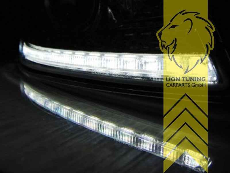 LTG Pair LED DRL Lightbar Headlights Skoda Octavia 2 1Z FL 1Z3 1Z5 09+ Black LHD