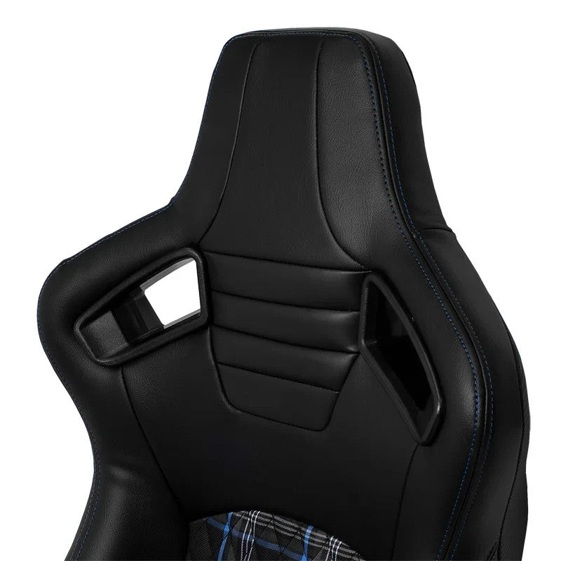 ATST x1 GT Universal Bucket Seats Check Plaid Checkered Tartan Blue + slides