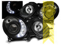 LT Pair LED DRL Halo Headlights Mercedes W211 S211 02-06 E-Class black XENON LHD