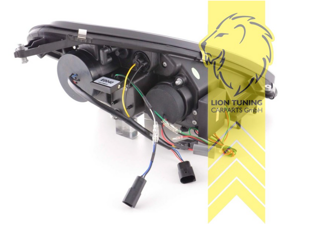 LT LED DRL Halo Ring Eye Halogen Headlights Mercedes Benz SLK R171 04+ black LHD