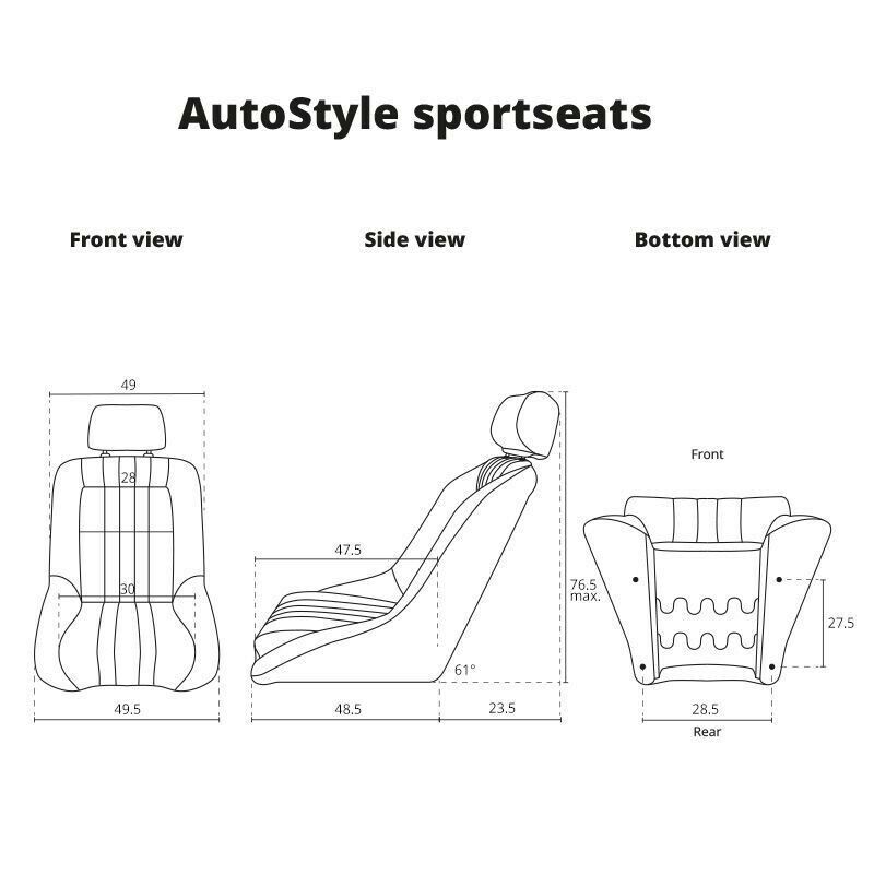 AS x1 Univ Classic Car Retro Kit Sports Fixed Back Bucket Seat Beige inc slides
